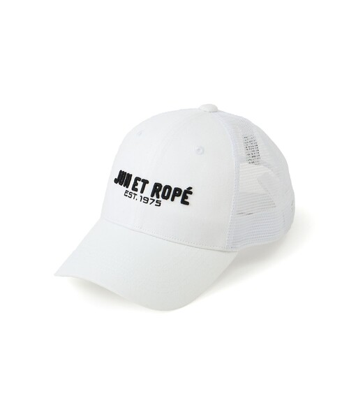 JUNROPE ホワイトキャップ R.ロゴ S-Mサイズ JUN&ROPE'（ジュンアンドロペ） キャップ 帽子 ロゴ入りサイドバック