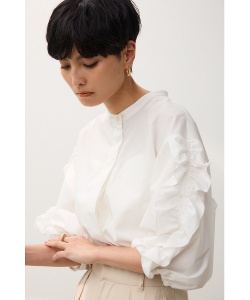 「crie conforto」 半袖ブラウス FREE ライトブルー レディース_画像2