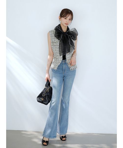 ジーンズ デニム デニムパンツ 「STYLE UP PANTS」フレアデニム レディースの画像