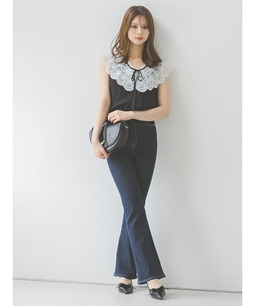 ジーンズ デニム デニムパンツ 「STYLE UP PANTS」フレアデニム レディースの画像