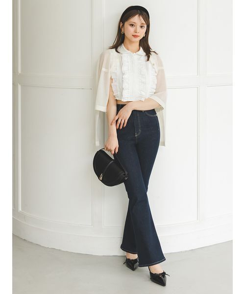 ジーンズ デニム デニムパンツ 「STYLE UP PANTS」フレアデニム レディースの画像