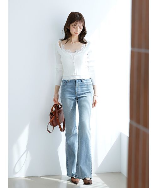 ジーンズ デニム デニムパンツ 「STYLE UP PANTS」フレアデニム レディースの画像
