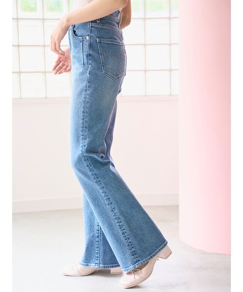 ジーンズ デニム デニムパンツ 「STYLE UP PANTS」フレアデニム レディースの画像