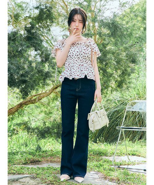 ジーンズ デニム デニムパンツ 「STYLE UP PANTS」フレアデニム レディースの画像
