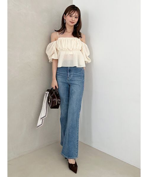 ジーンズ デニム デニムパンツ 「STYLE UP PANTS」フレアデニム レディースの画像