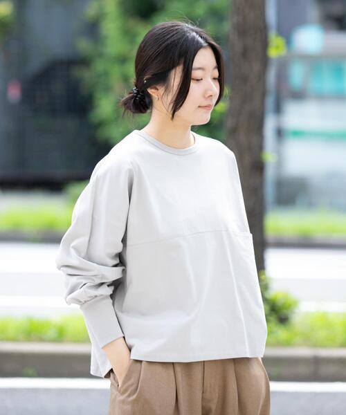「EKAL」 長袖カットソー ONE ライトグレー レディース_画像3