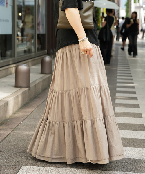 メメ様Deuxieme Classe Cotton ティアードスカート 36 Deuxieme Classe（ドゥーズィエムクラス） ロング スカート Cotton