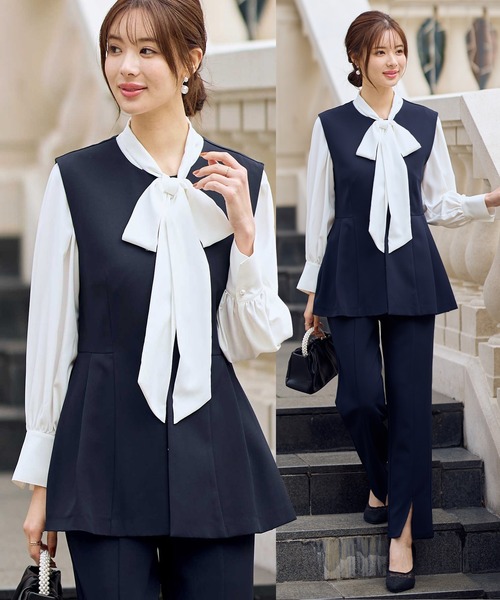「GeeRA」 セットアップ LARGE ネイビー レディース_画像9