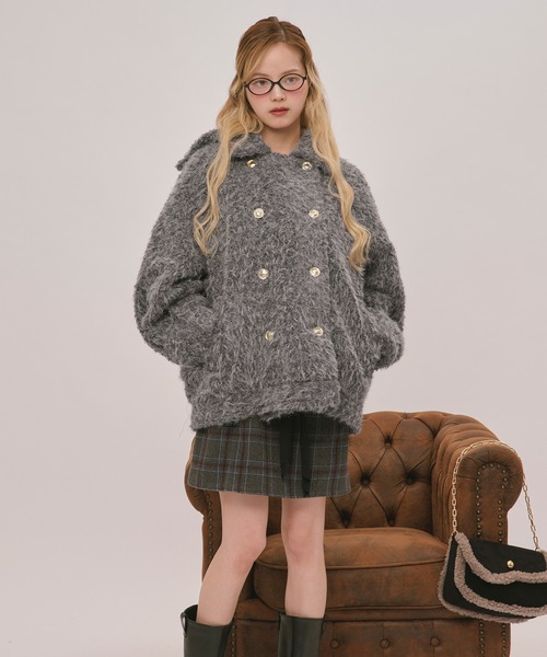 loin nuit コート アウター 2way shaggy middle coat / 2wayシャギー