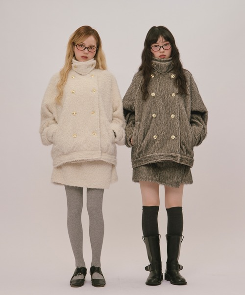 loin nuit コート アウター 2way shaggy middle coat / 2wayシャギー