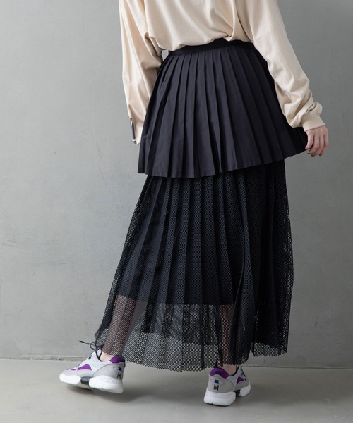 「MARECHAL TERRE」 プリーツスカート MEDIUM インディゴブルー レディース_画像8