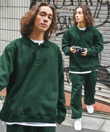 ON スウェットセットアップ トレーナー スウェット 「 セットアップ 」ロゴ刺繍襟付き