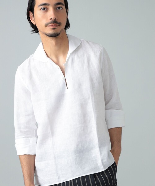 シャツ Massimo d'Augusto / ALAMARI リネンソリッド カプリ