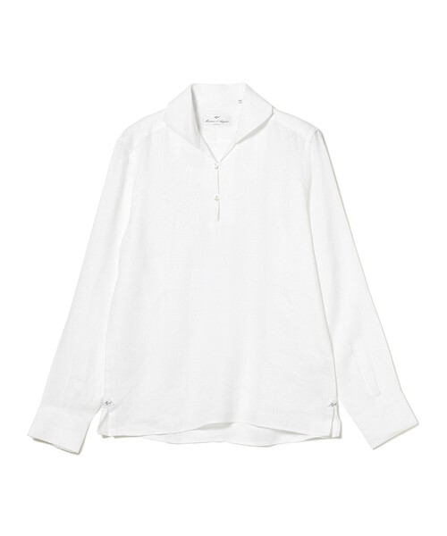 シャツ Massimo d’Augusto / ALAMARI リネンソリッド カプリシャツ メンズの画像
