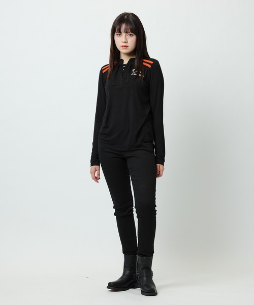 tシャツ アイコニック・レースフロント・ヘンリー レディース Harley Davidson tシャツ アイコニック・レースフロント