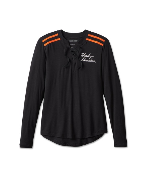 tシャツ アイコニック・レースフロント・ヘンリー レディース Harley Davidson tシャツ アイコニック・レースフロント