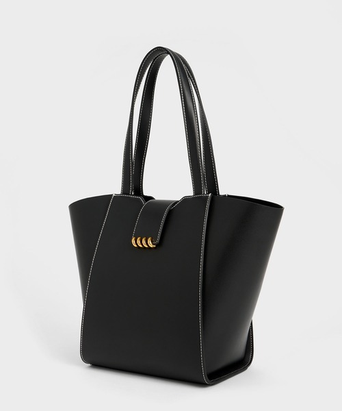 CHARLES&KEITH シリス メタリックアクセントトラペーズトートバッグ CHARLES ＆ KEITH トートバッグ バッグ レディース Osiris
