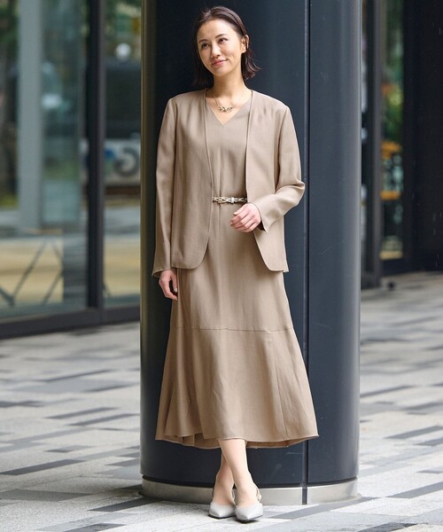 ★新品未使用タグ付き★ 自由区 キュプラリネンシャンタン ワンピース 売約済み XSサイズ~/洗える】キュプラリネンシャンタン ワンピース / 自由