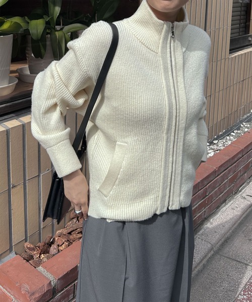 Audrey and John Wad ニット セーター ハイネックニットZIP