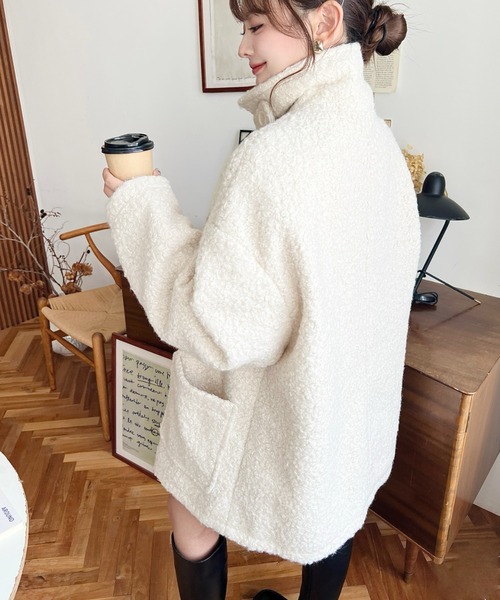 ピーコート pコート フェイクリングウール2WAYアレンジカラーPコート レディース | moment+ | 12