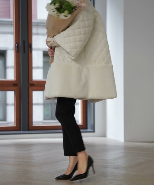 HUIT bouquet（ユイット ブーケ） ノーカラーコート コート エコファー