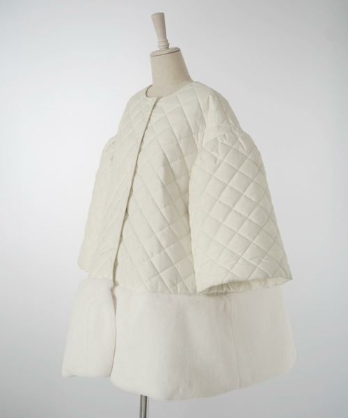 HUIT bouquet（ユイット ブーケ） ノーカラーコート コート エコファー