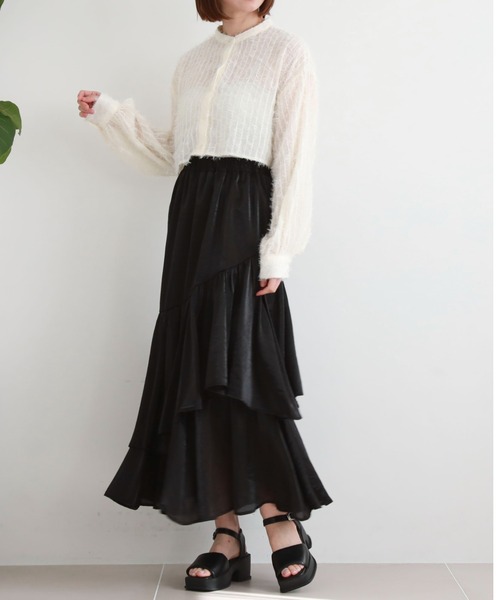 【新品未使用♪】アシメフリルティアードスカート ◇アシメフリルティアードスカート（スカート）｜FREE'S MART