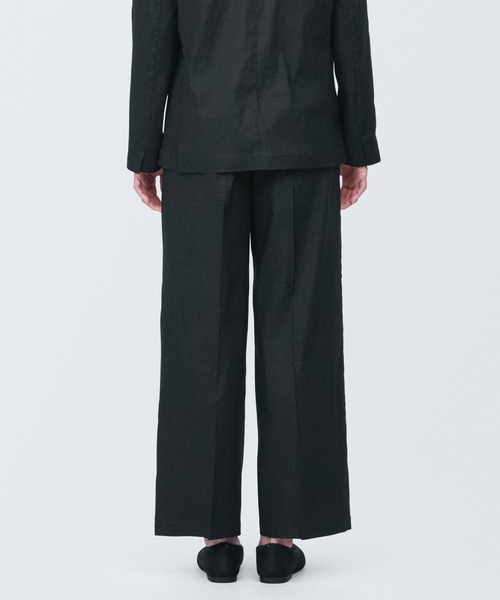 無印良品 ヘンプ混 ストレッチ ストレート スカート XL 黒 完売品 MUJI セール】婦人 ヘンプ混ストレッチストレートスカート（スカート