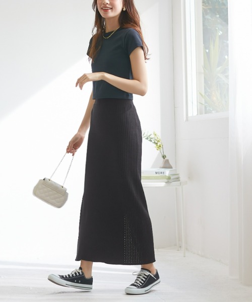 Tuche スカート Tuche/トゥシェ ストレッチパンツ 無地ニット