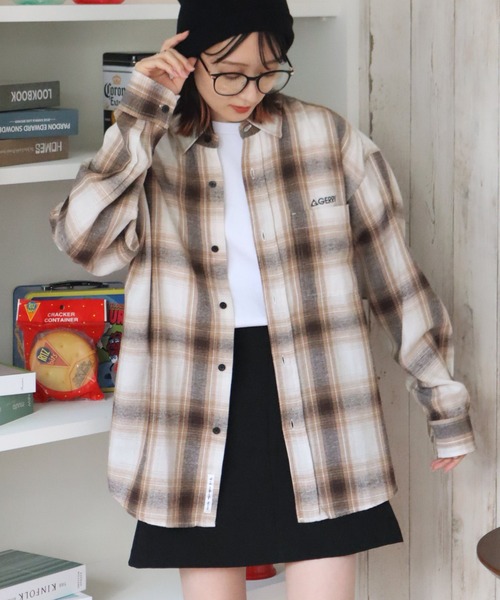 【ゆったり】GERRY 長袖シャツ　オンブレチェック　ブラック　コットン　春物 セール】ciao オンブレチェックシャツ 長袖（シャツ/ブラウス）｜CIAO（チャオ）のファッション通販 - ZOZOTOWN A6537817960 4