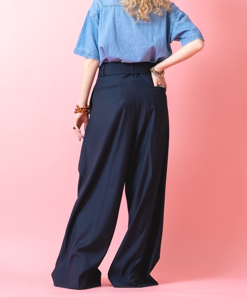 CLANE OBI PANTS パープル スラックス パンツ ワイド 帯 タイ ankoROCK スラックス a.p.o.v. -ankoROCK's select- ロング