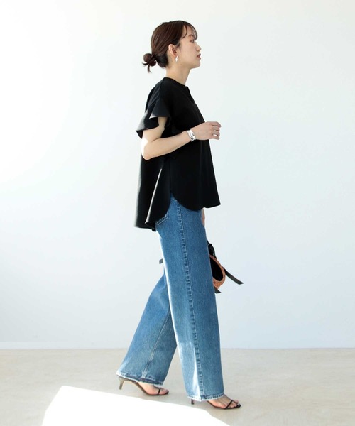 ブラウス シャツ 「追加」ラッフルスリーブ スキッパーブラウス レディース Jines ブラウス シャツ 「追加」ラッフルスリーブ スキッパー