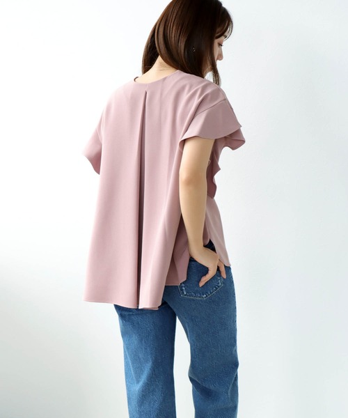 ブラウス シャツ 「追加」ラッフルスリーブ スキッパーブラウス レディース Jines ブラウス シャツ 「追加」ラッフルスリーブ スキッパー