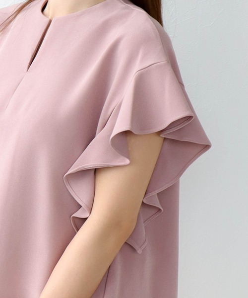 Jines ブラウス シャツ 「追加」ラッフルスリーブ スキッパー