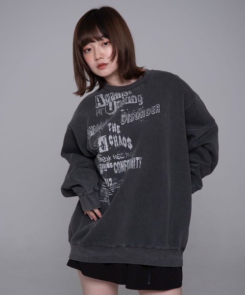 さらに100円引き◆MAHAGRID◆DISORDER PIGMENT SWEATSHIRT MAHAGRID トレーナー スウェット 「mahagrid/マハグリッド