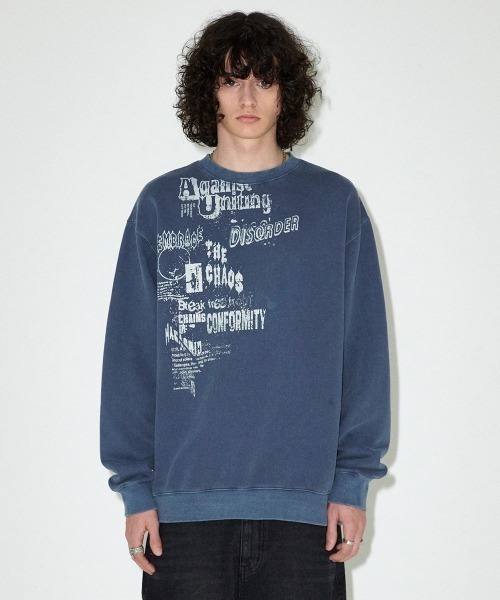 さらに100円引き◆MAHAGRID◆DISORDER PIGMENT SWEATSHIRT MAHAGRID トレーナー スウェット 「mahagrid/マハグリッド