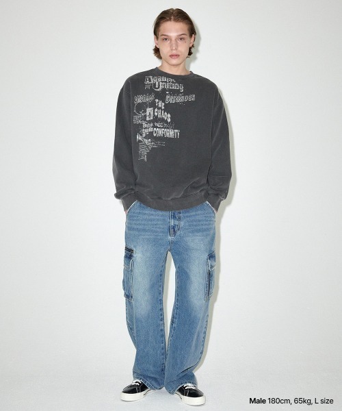 さらに100円引き◆MAHAGRID◆DISORDER PIGMENT SWEATSHIRT MAHAGRID トレーナー スウェット 「mahagrid/マハグリッド