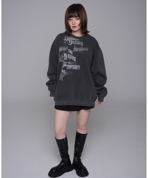 さらに100円引き◆MAHAGRID◆DISORDER PIGMENT SWEATSHIRT DISORDER PIGMENT SWEATSHIRT - mahagrid | 60% - Asian Fashion