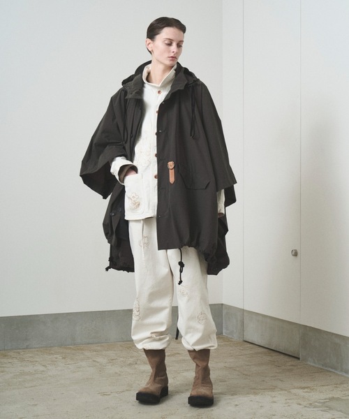 ポンチョ PONCHO HOODED COAT メンズ レディースの画像