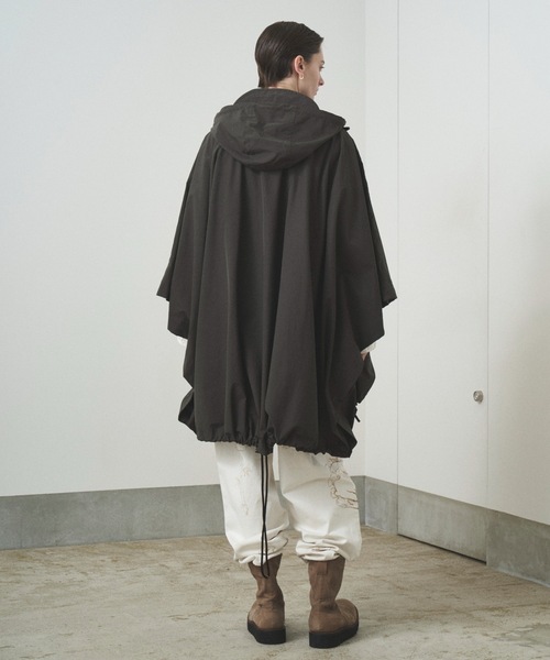 REVERSIBLE BOA PONCHO COAT
