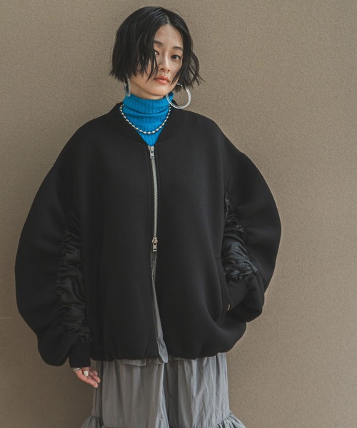 bohmal（ボマール） ブルゾン アウター ボンディングサテン切替 