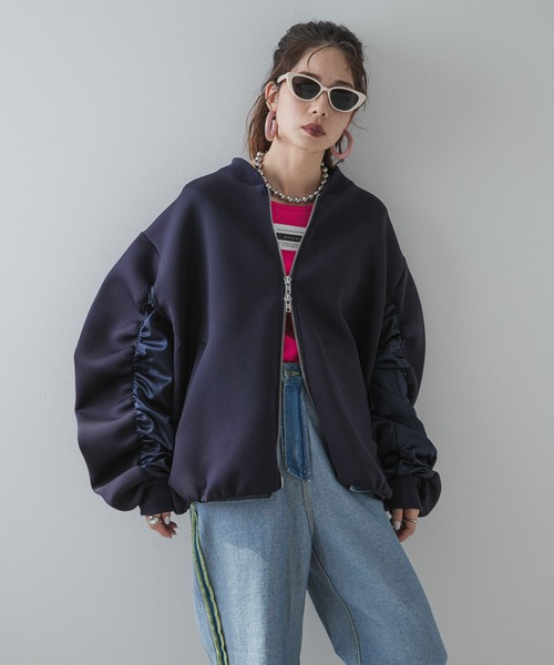 bohmal（ボマール） ブルゾン アウター ボンディングサテン切替