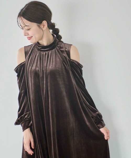 【美品】Doudou ベロアワンピース WEB限定 セール】【WEB限定】ベロアワンピース（ワンピース）｜Noela