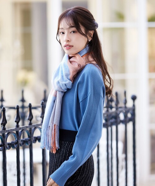 abyts チェック　マフラー ストール　試着のみ Tiaclasse マフラー ストール 大判チェックマフラー レディース