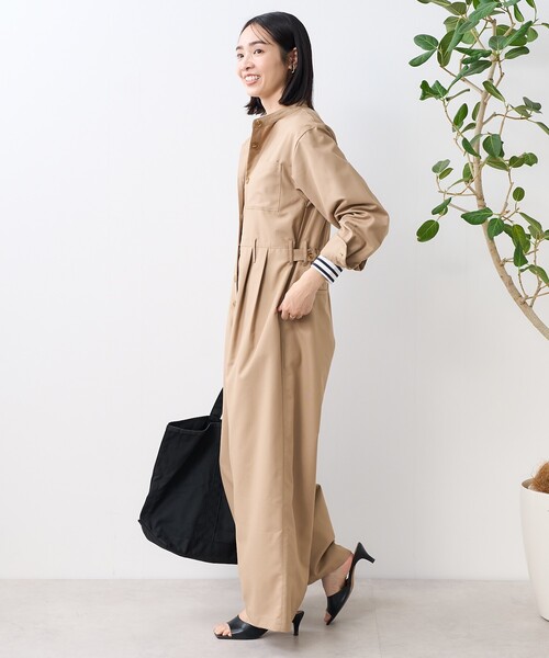 ジャンプスーツ オールインワン バイカラー ロング 長袖 S/XL aljun-698_00.jpg?basethum=225