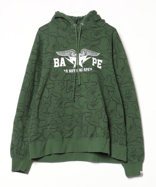 A BATHING APE 「A APE」 プルオーバーパーカー - グリーン メンズ 