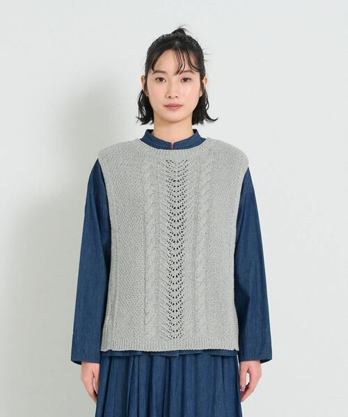 ベスト ジレ リリヤーン地柄2wayベスト レディース