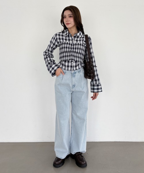 Heather（ヘザー） ブラウス シャツ ビスチェSETチェックシャツ 324844