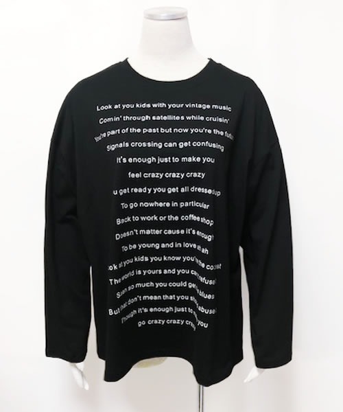 tシャツ 英字プリントオーバーサイズロングTシャツ レディース