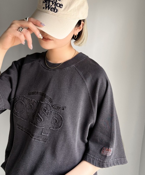 tシャツ 「JaVaジャバコラボ」裾はドロストでお好みのシルエットに。ヴィンテージライクな半袖ロゴTシャツ レディース | Java | 10